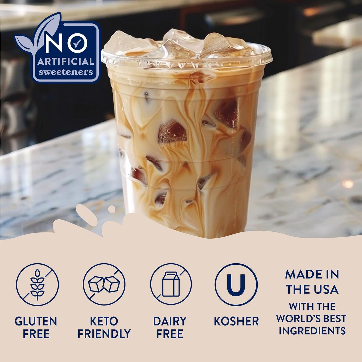 Jordan's Skinny Syrups Sugar Free Coffee Syrup, Caramel Flavor Drink Mix, Zero Calorie Flavoring for Chai Latte, Protein Shake, Food, Gluten Free, Keto Friendly, 25.4 Fl Oz, 1 Pack