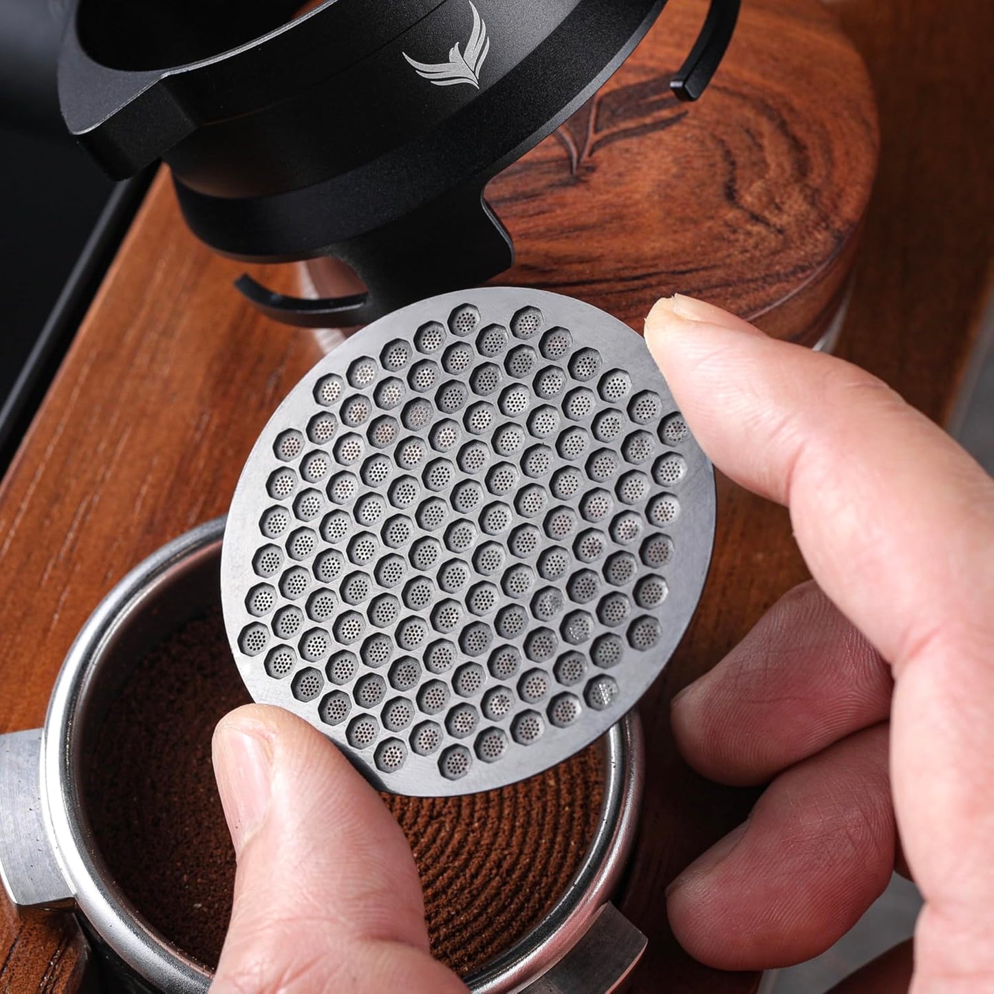 54mm Espresso Puck Screen - Stainless Steel Ultra Thin Espresso Filter Perfect Fit With Breville Barista Express, Pro, Touch, Bambino, Infuser, Easy Clean Design (Black, 54mm)