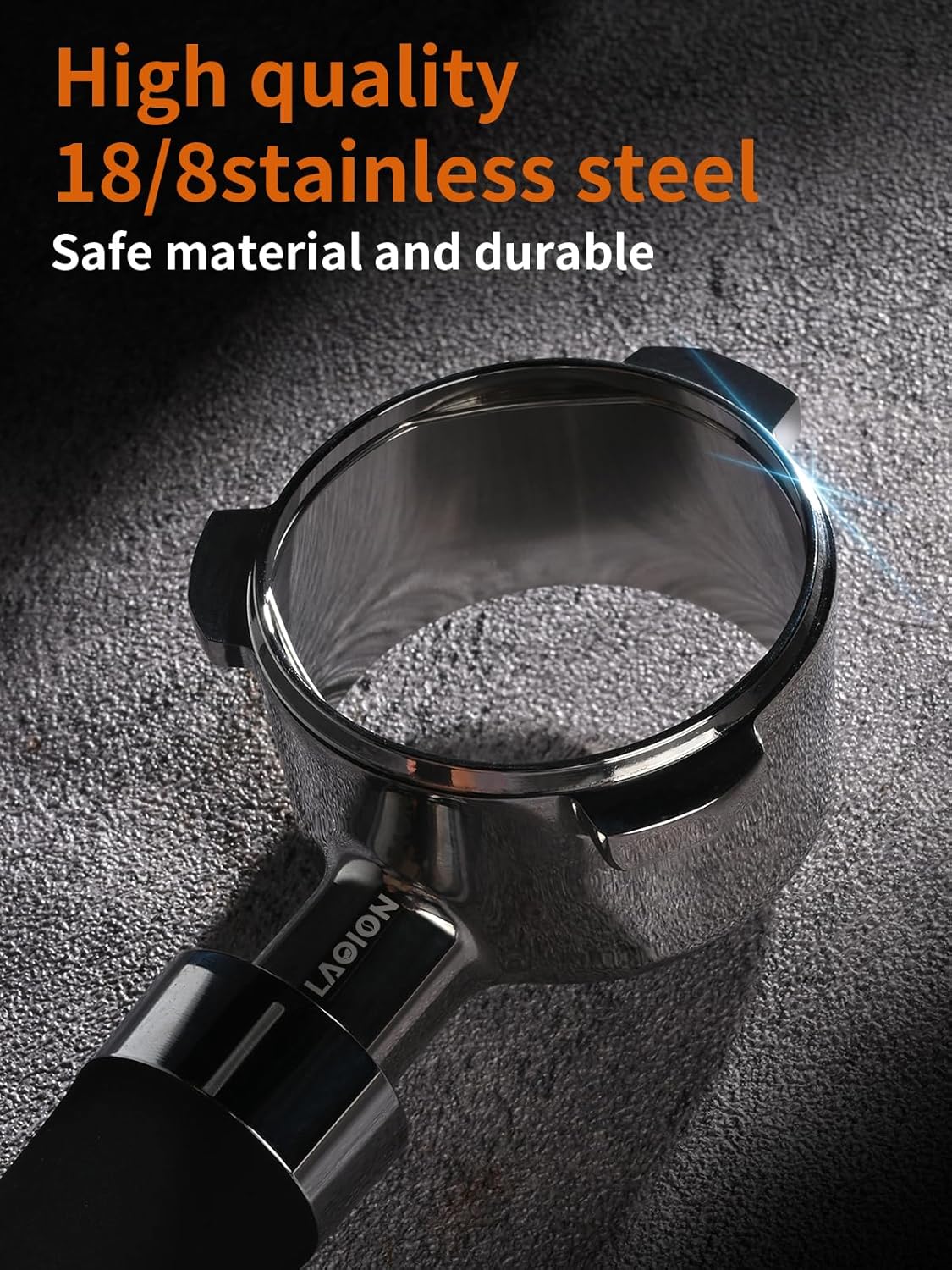 54mm Bottomless Portafilter, Espresso Portafilter Precision Extraction with Filter Basket Included, Stainless Steel Portafilter & Black Silicone Handle, Compatible with Breville Machines