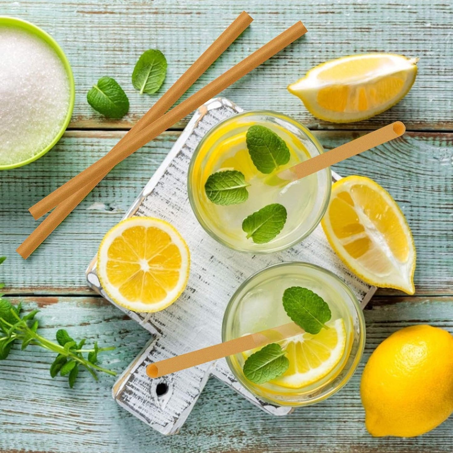 5 Inch Short Biodegradable Cocktail Straws 200 pcs Compostable Cocktail Stirrers Straws Made from 100% Sugarcane Fiber A Plasticless Sturdy Drinking Straws for Hot and Cold Drinks Not Foggy