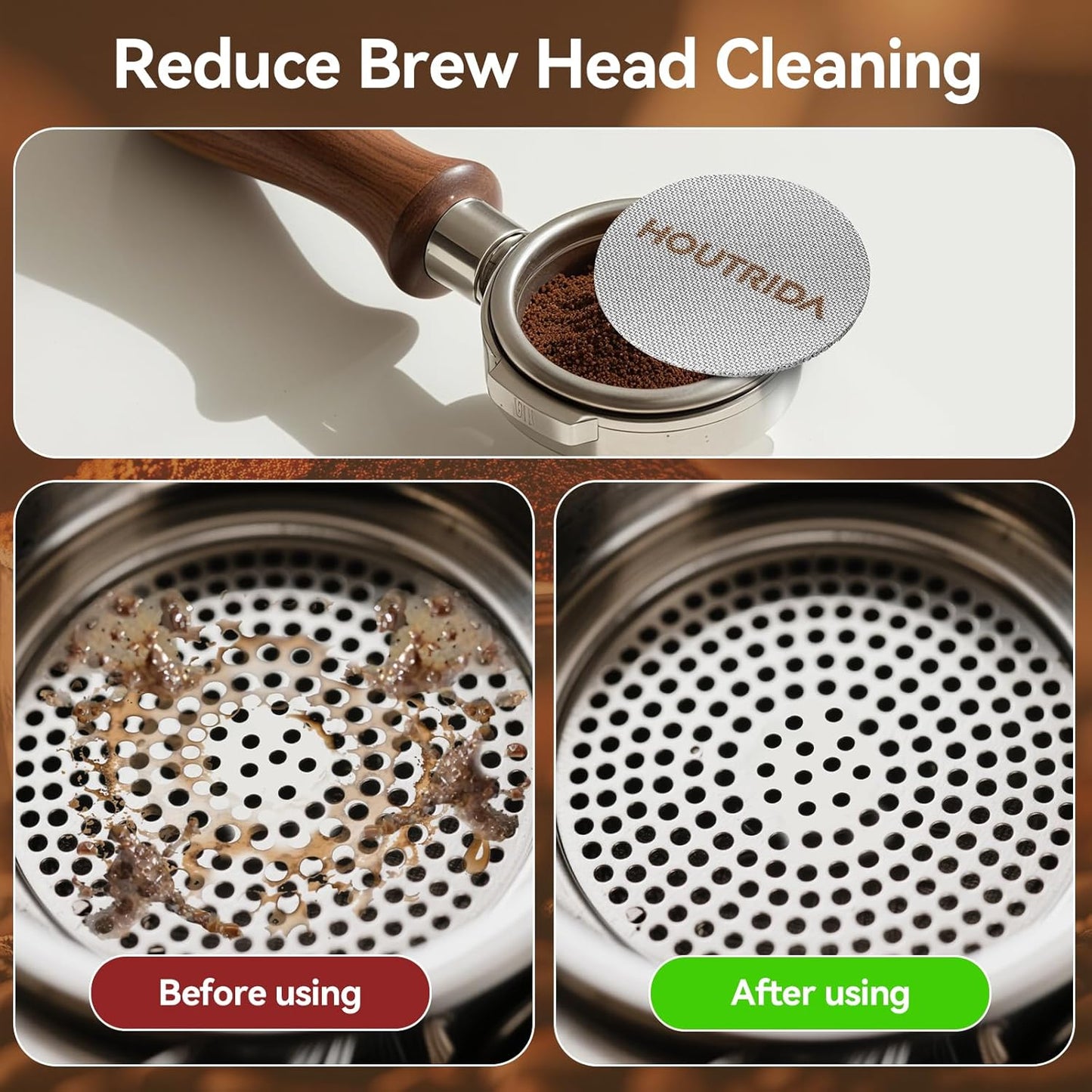 51mm Puck Screen 3 Pack, Reusable Espresso Screen 316 Stainless Steel, 1.7mm Thickness Portafilter Mesh 150μm Metal for Espresso 51mm Portafilter Filter Basket