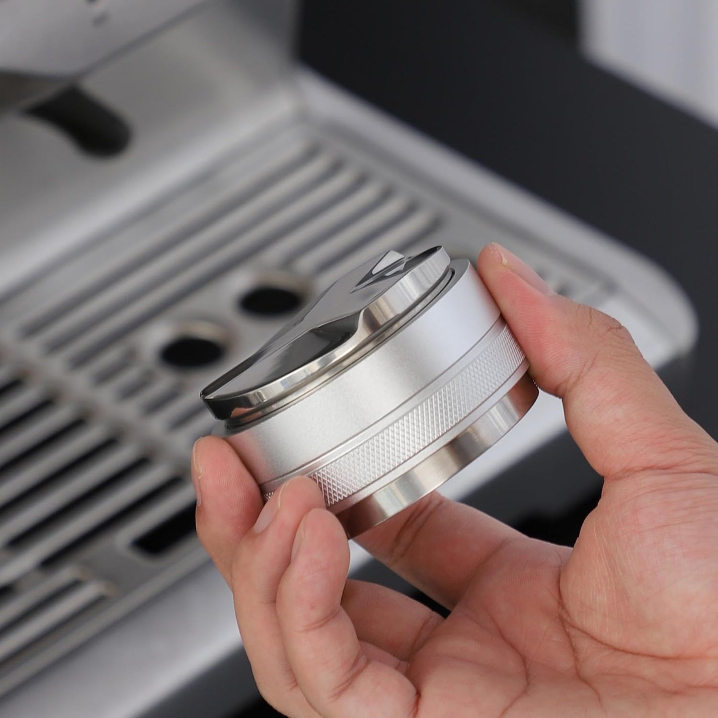 54mm Coffee Distributor and Tamper,Dual Head Coffee Leveler Fits for Breville 54mm Portafilter,Professional Espresso Hand Tamper.(Silver)