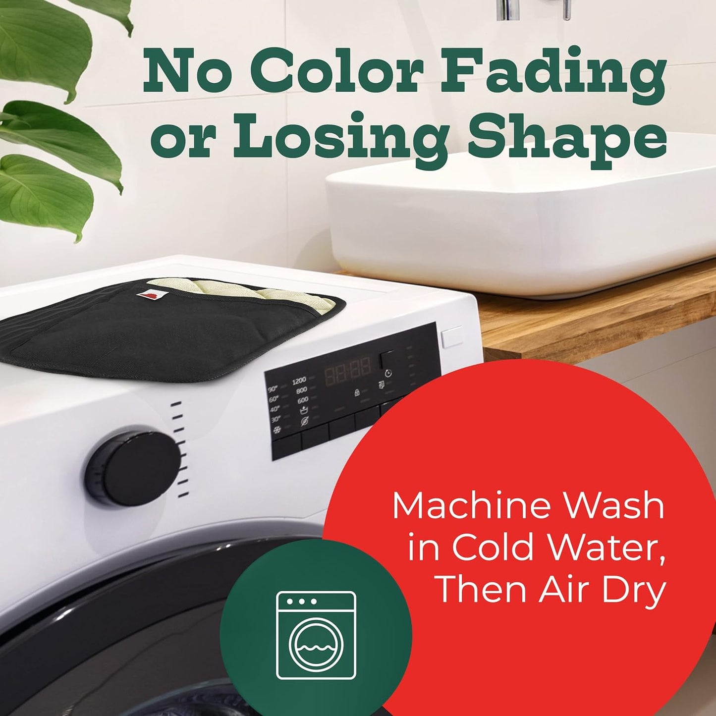 Big Red House - Silicone Pot Holders- Set of 2 Black- 10x3- Heat Resistant Kitchen Protectors for Hot Pans and Baking Professional Grade Cooking Mitts