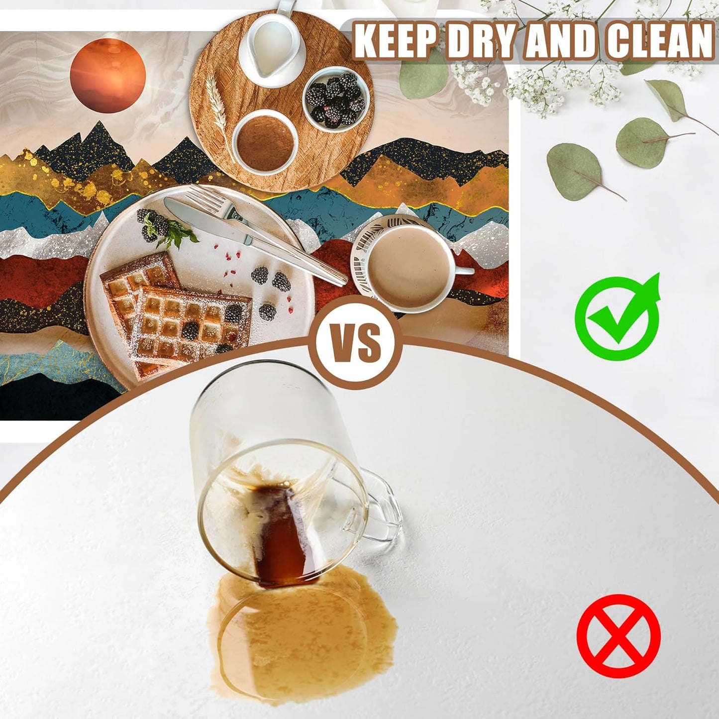 Abstract Golden Mountains Coffee Mat Absorbent Dish Drying Mat for Kitchen Counter Hide Stain Rubber Backed Coffee Bar Accessories Fit Under Espresso Machine Dish Drainer, 15.7 x 23.6 Inch