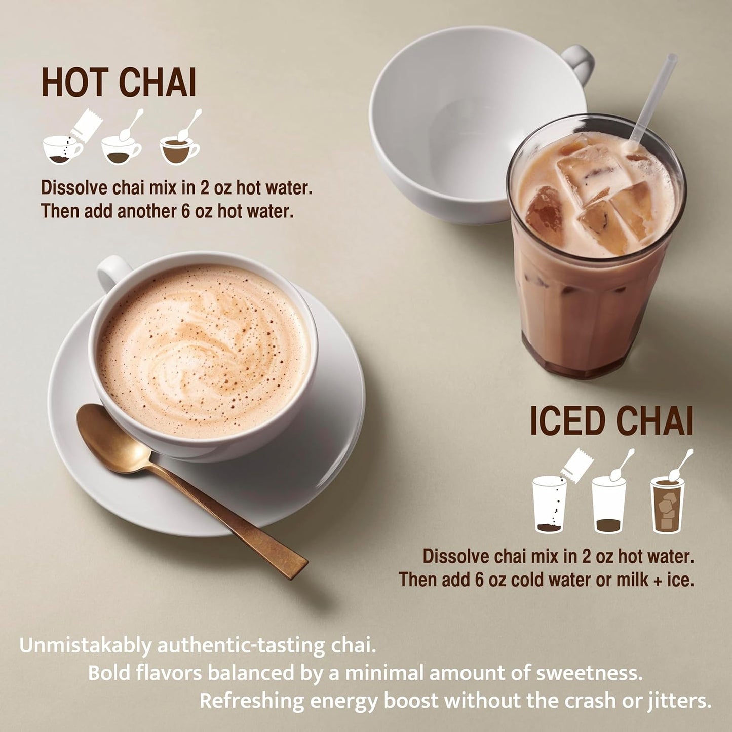 Jaipur Avenue Masala Chai Tea Mix Crafted with All-Natural Assam Black Tea, Masala, Cane Sugar, and Premium Dry Milk - Preservative-Free, Gluten-Free, Authentic Indian Chai Tea Latte (15 Servings)