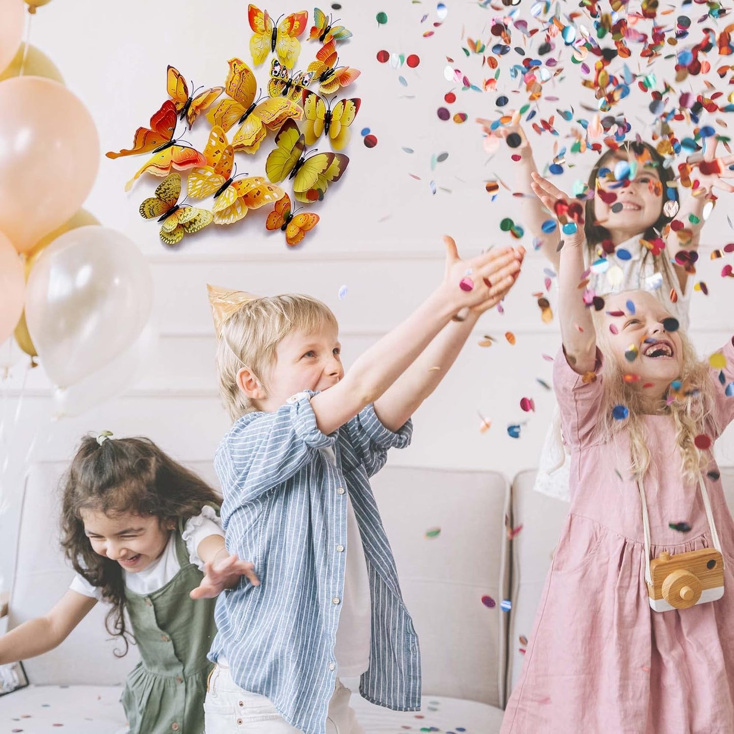 Butterfly Wall Decor 24/48 PCS, 3D Butterflies Stickers for Party Decorations with Magnets(Gold, 24)