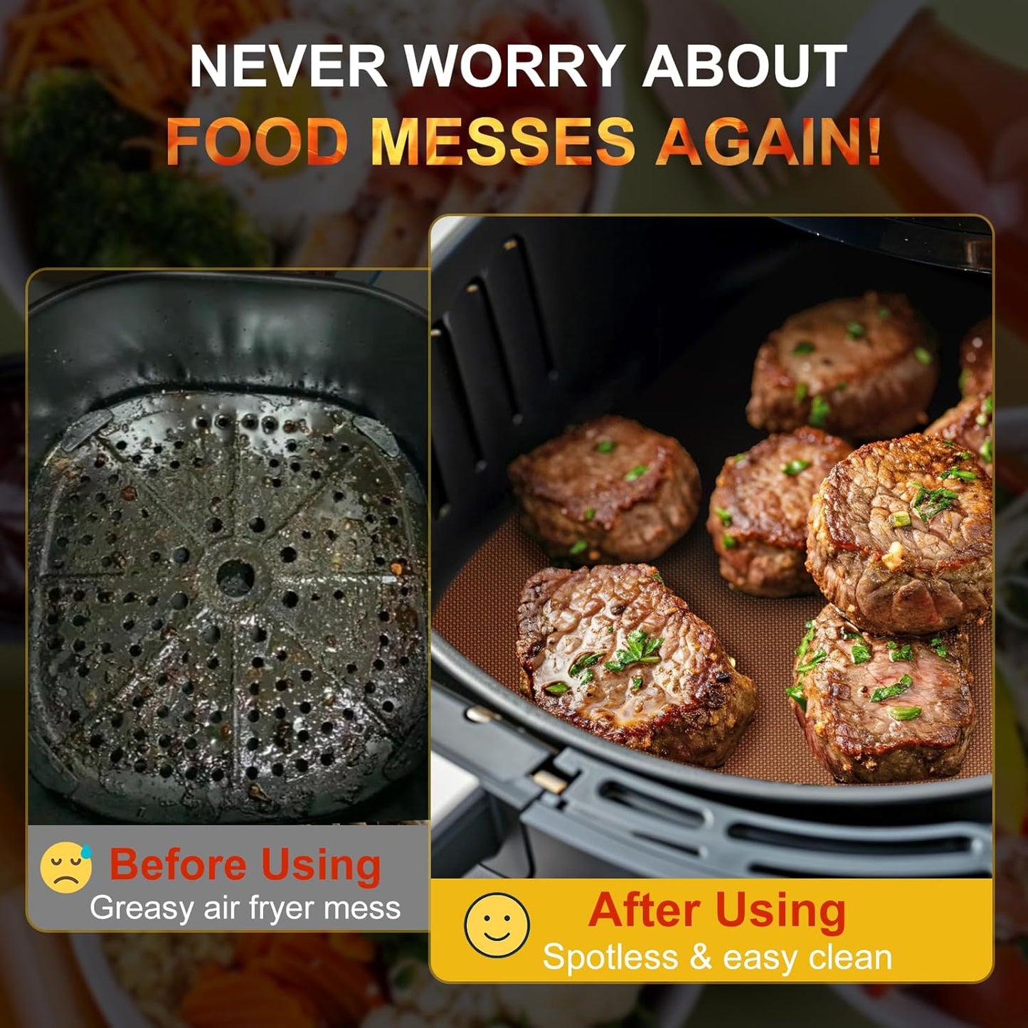 2 Pack Oven Liners for Bottom of Oven, 17"x25" Heavy Duty Non-Stick Oven Liner Mat, Reusable Heat Resistant Grill & Baking Mat, BPA/PFOA Free Roaster Liners, Fits Electric, Gas, Toaster Ovens (Black)