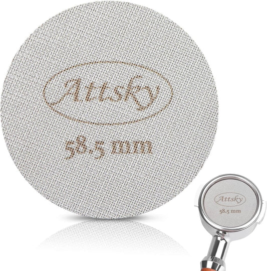 58.5mm Espresso Puck Screen, Espresso Filter for 58mm Portafilter Filter Basket, Reusable Espresso Screen with 1.7mm Thickness 150μm 316 Stainless Steel