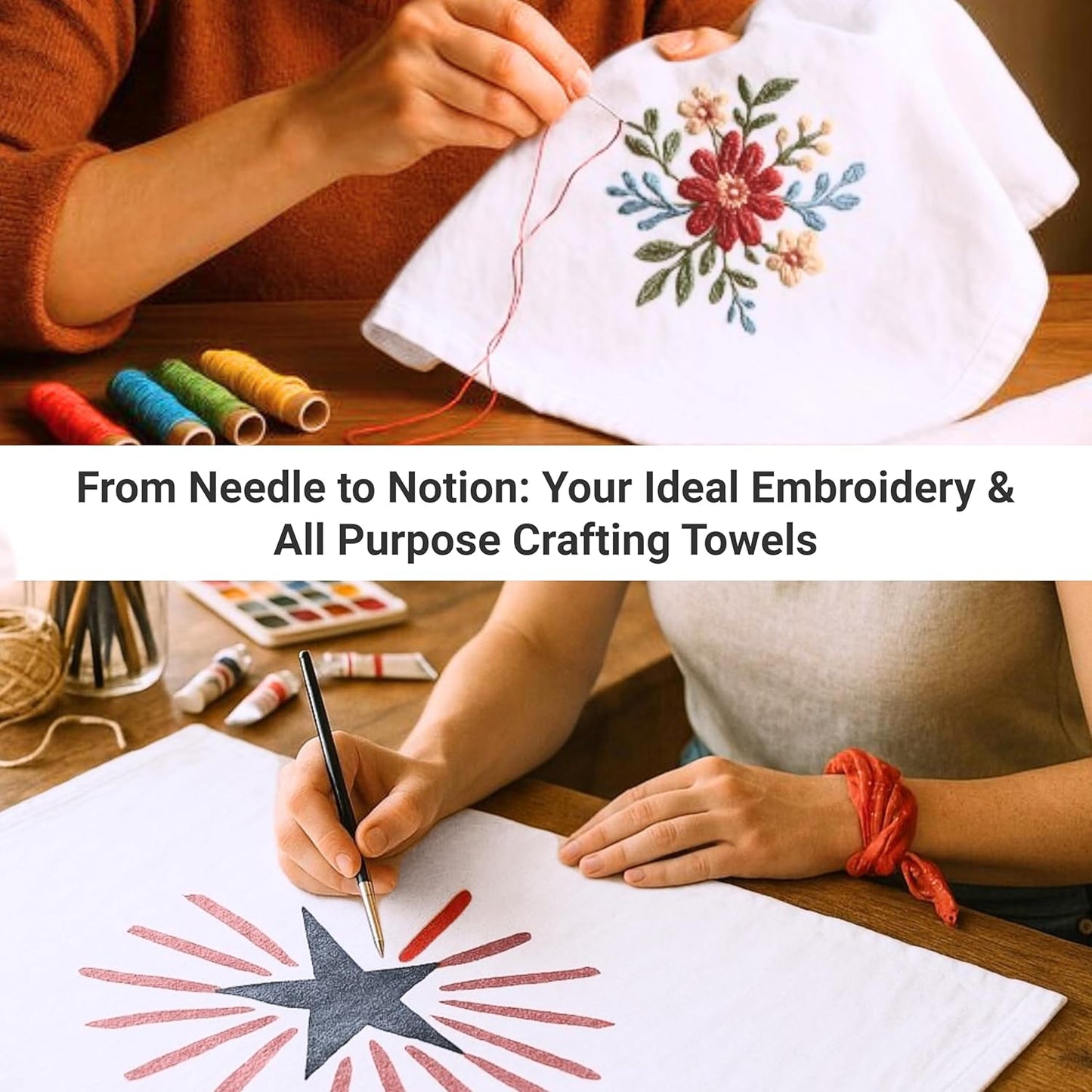 Flour Sack Towels | Tea Towel for Crafts| Kitchen Dish | Cotton Blank Towel for Embroidery| Baking Bread Proofing Linen Cover| Thick Absorbent Quick Dry| 7 Pack 33"x38" White