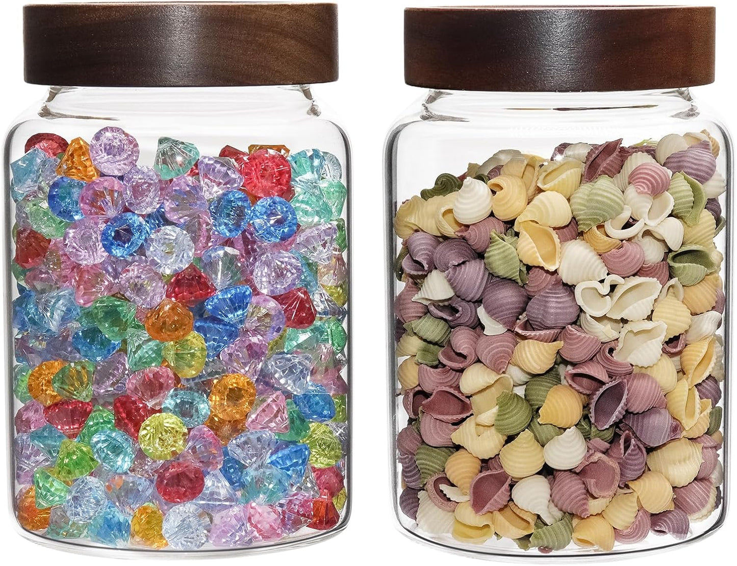 Glass Spice Jar Coffee Sugar Container Airtight Glass Jar Food Storage Canisters Bottle for Kitchen Seasoning Tea Herb Overnight Oats Bar Parfait Snacks (1200ml(40oz)-2 pack)