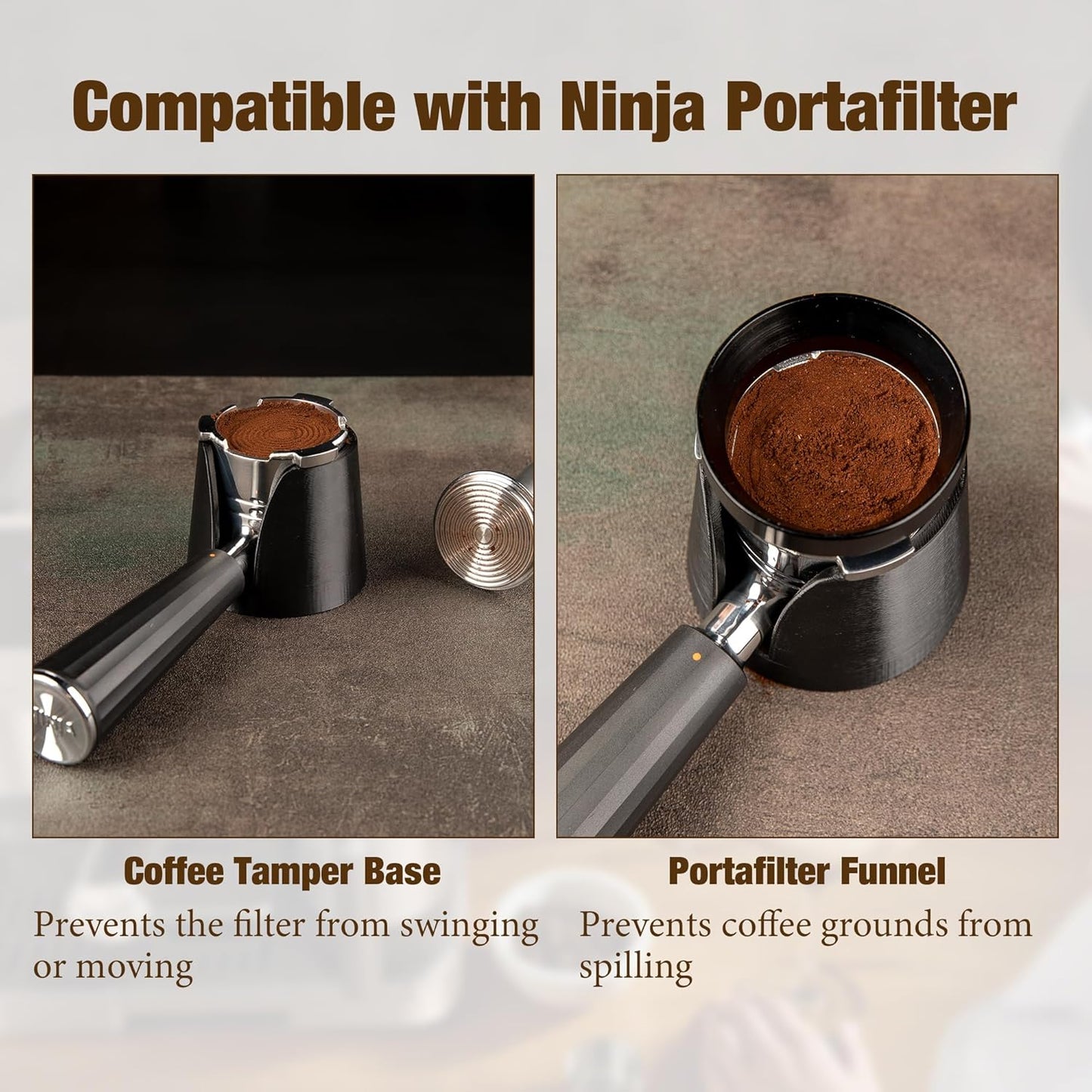 Coffee Tamper Base for Ninja Luxe Cafe Espresso ES601, Portafilter Holder Tamp Station and Coffee Powder Dosing Rings Funnel for Ninja Cafe Accessories, Sturdy Non-slip for Home Espresso Coffee