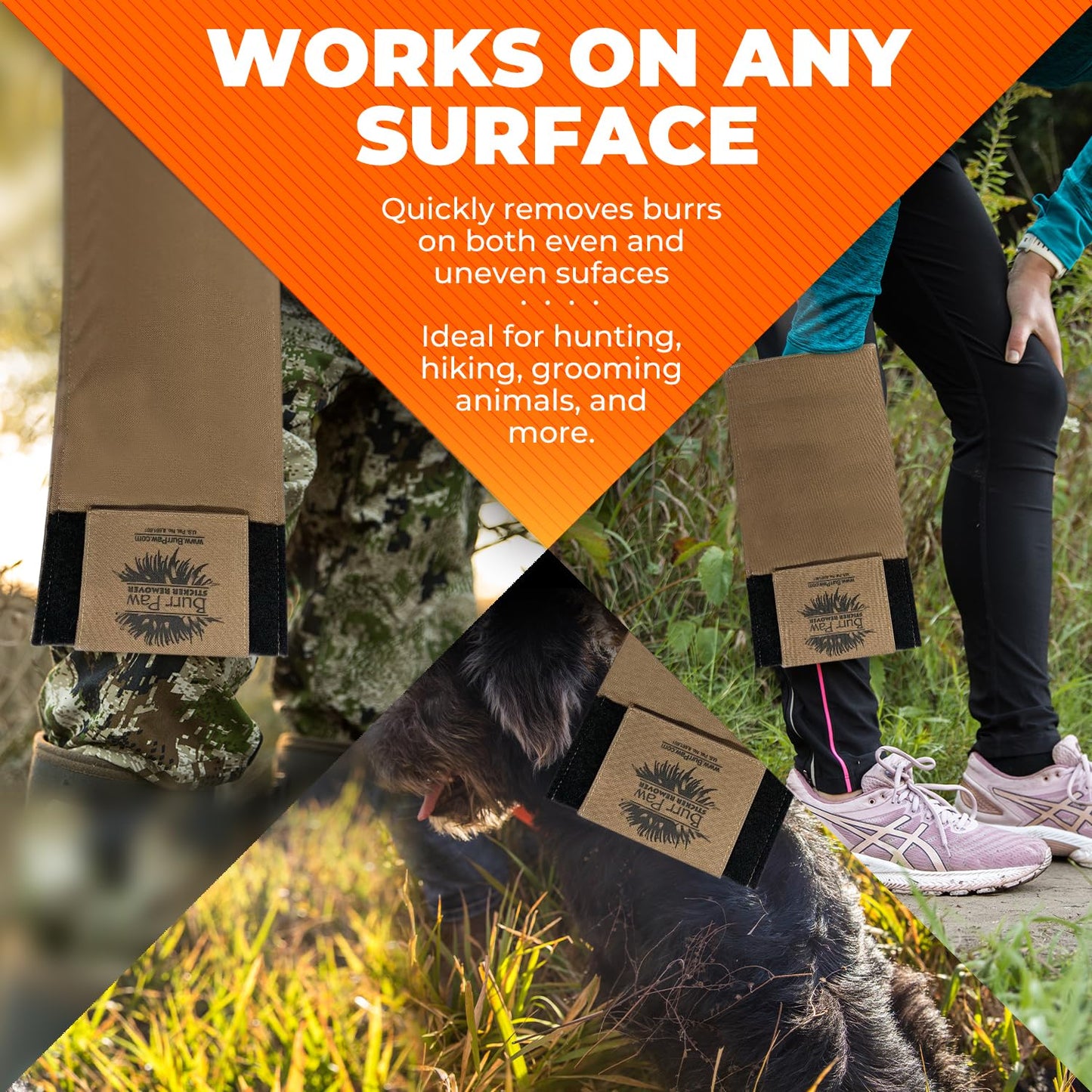 Burr Removal Tool for Dogs, Clothes, Horses and Hunting Gear - Multi-Purpose Deburring Accessory for Removing Sticky Burrs (Tan)