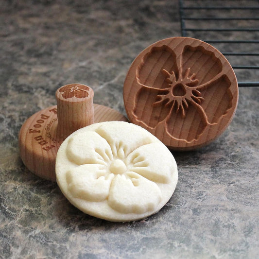 Wood Cookie Stamp, 2.5 Inch (Hibiscus Flower CS-101)