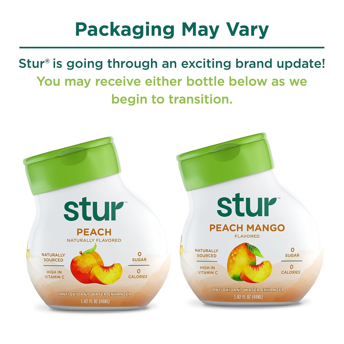 Stur Liquid Water Enhancer | Peach Mango | Sweetened with Stevia | High in Vitamin C & Antioxidants | Sugar Free | Zero Calories | Keto | Vegan | 5 Bottles, Makes 120 Drinks