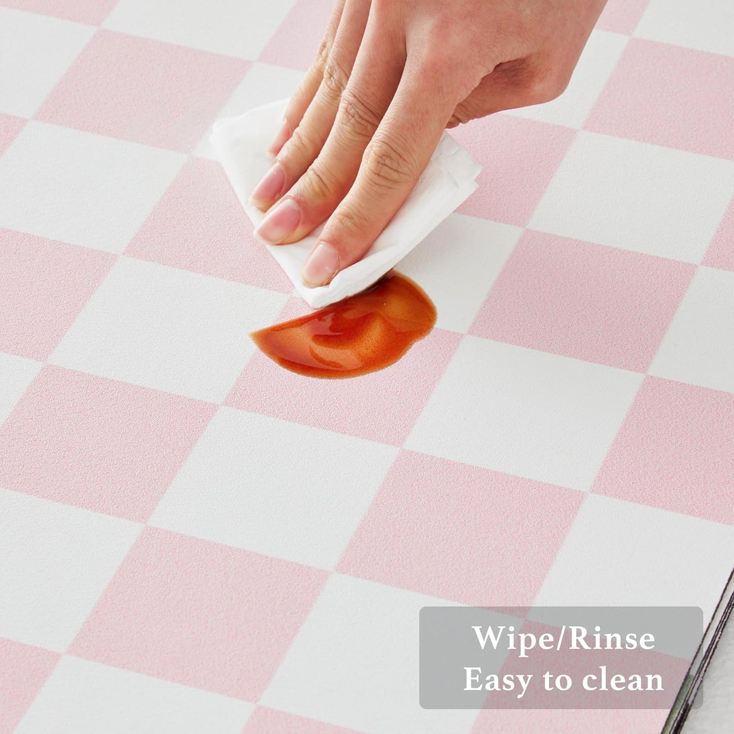 Checkered Dish Drying Mat for Kitchen Counter, Coffee Bar Station Accessories, Retro Cute Aesthetic Girly Women Modern Absorbent Drainer Mat Kitchen Drying Mat Easy Clean, Pink 12" x 19"