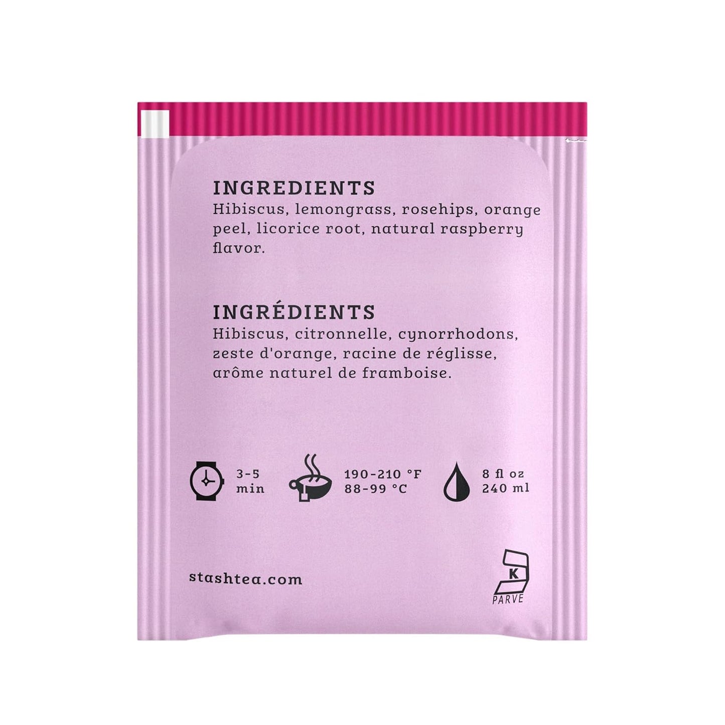 Stash Tea Wild Raspberry Hibiscus Herbal Tea, 6 Boxes of 30 Tea Bags Each (180 Tea Bags Total)