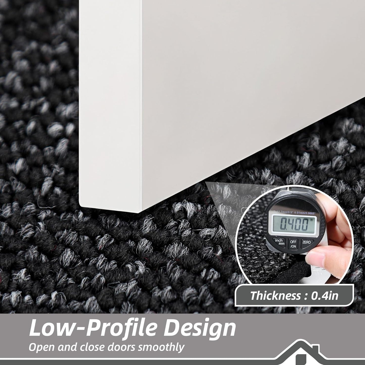 BEQHAUSE Dirt Trapper Door Mat 36" x 60", Non-Slip Washable Doormats Entrance Mat, Dirt Resistant and Absorbent Welcome Mat, Low Profile Floor Mats for Front Back Door and Entryway, Black