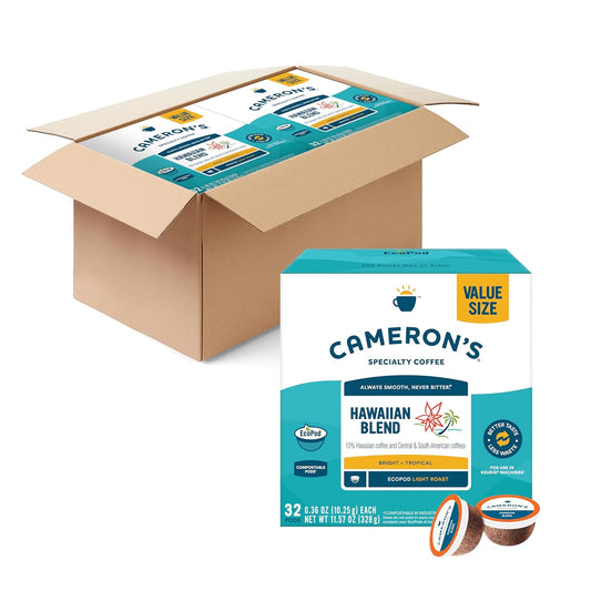 Cameron's Coffee Single Serve Pods, 10% Hawaiian Coffee Blend, 128 Count (Pack of 1)