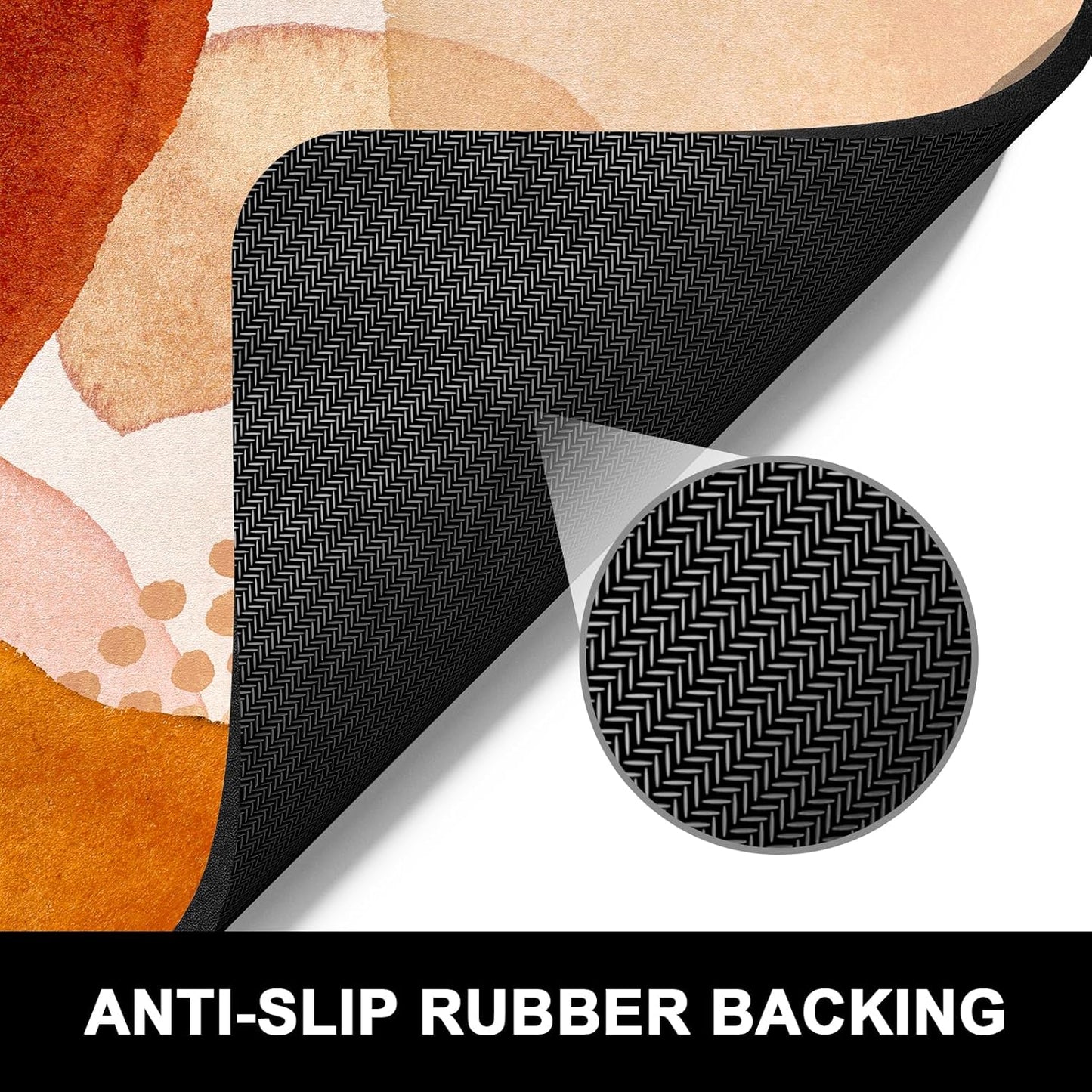 Rnivvi Dish Drying Mat for Kitchen Counter, 16 x 18" Cute Boho Theme Absorbent Heat Resistant Drying Pad with Non-slip Rubber, Coffee Bar Mats for Coffee Machine Dish Rack, Abstract Stones Art