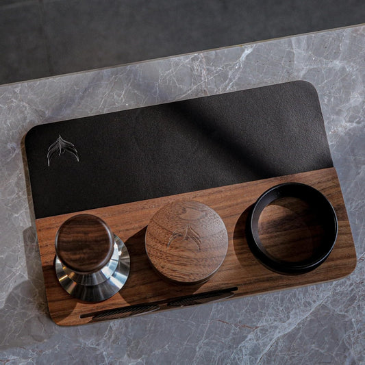 54mm Coffee Tamper Kit 5pcs For Breville Espresso Machines and Accessories Inludues Leather Tamping Mat, 54mm Spring Loaded Tamper, Coffee Distributor, Portafilter Funnel and Puck Screen