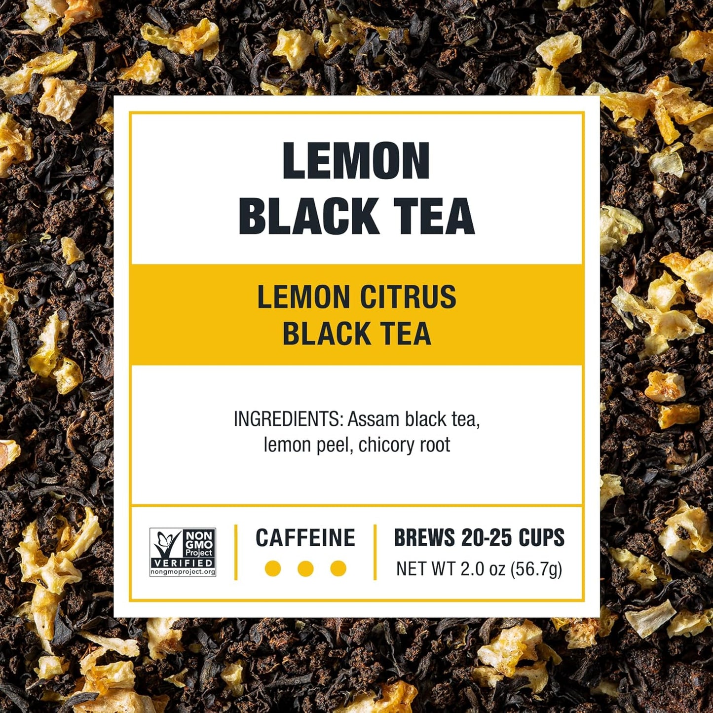 Tiesta Tea - Lemon Black Tea, Loose Leaf, Lemon Citrus Black, Premium Blend, High Caffeinated, Makes Hot or Iced, Brews Up to 25 Cups, 2 Ounce Resealable Pouch