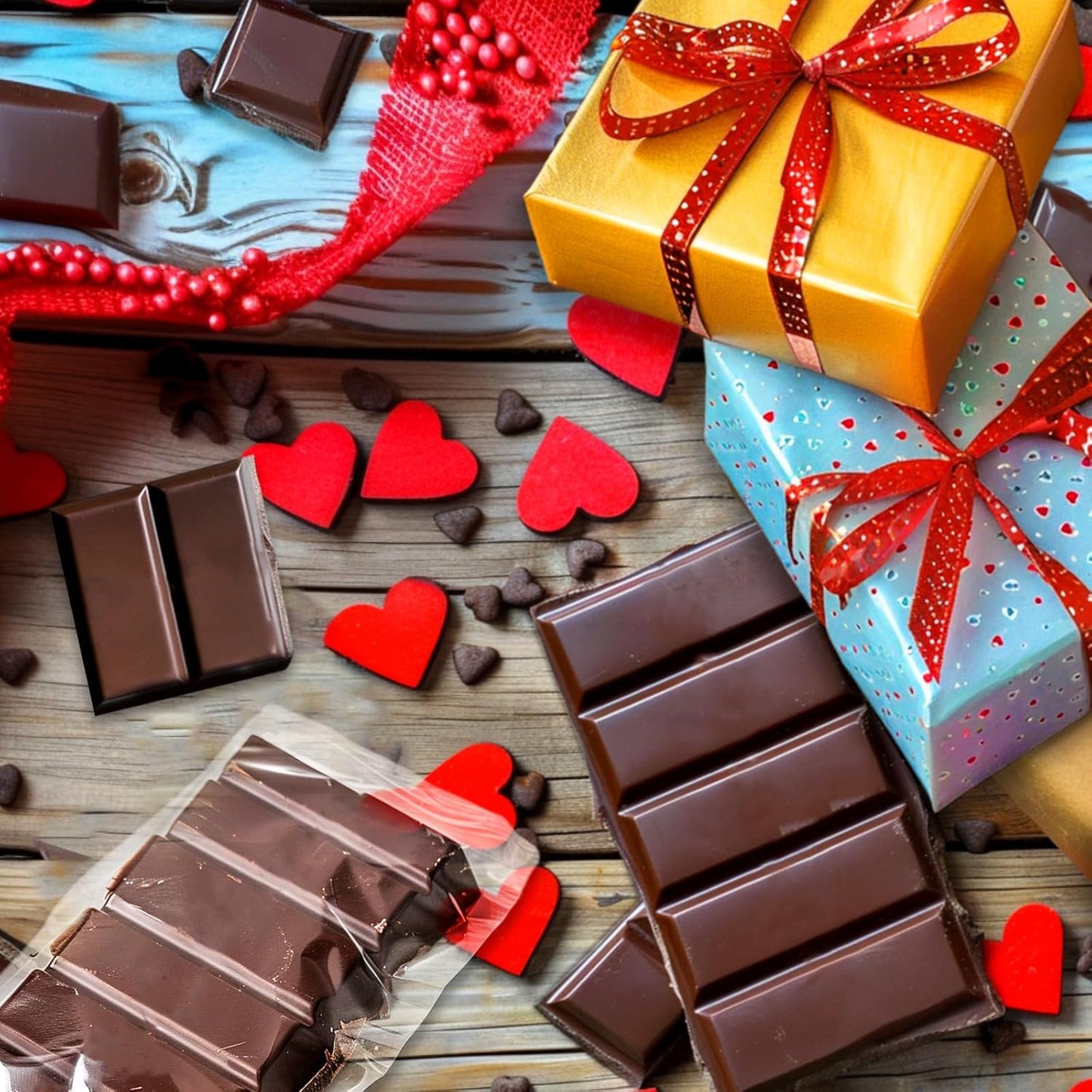 Mity Rain Chocolate Bar Mold Deep, Silicone Thick Mold for Stuffed Bars, Rectangle Knafeh Pistachio Break Apart Candy Molds With 100pcs Storage Bags