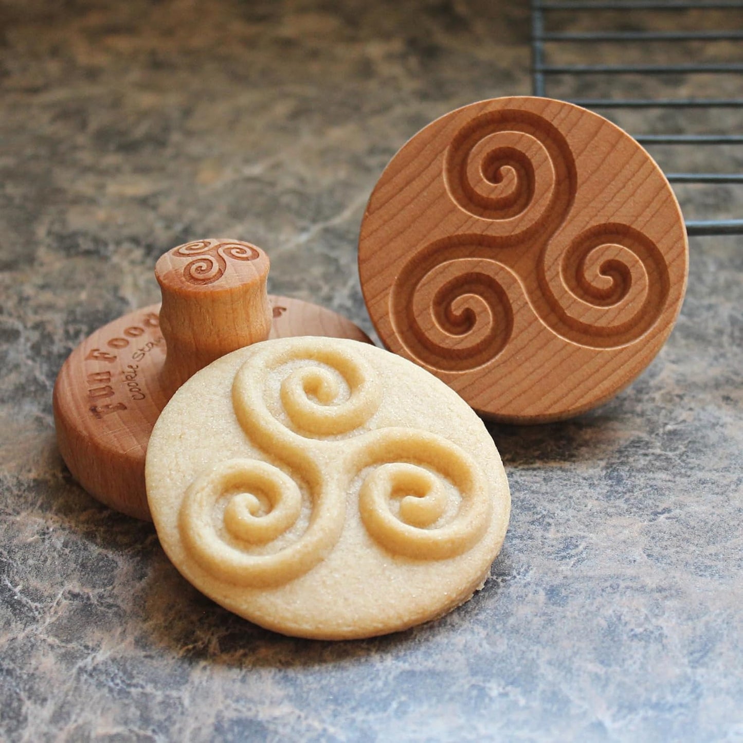 Wood Cookie Stamp, 2.5 Inch (Triskelion CS-119)