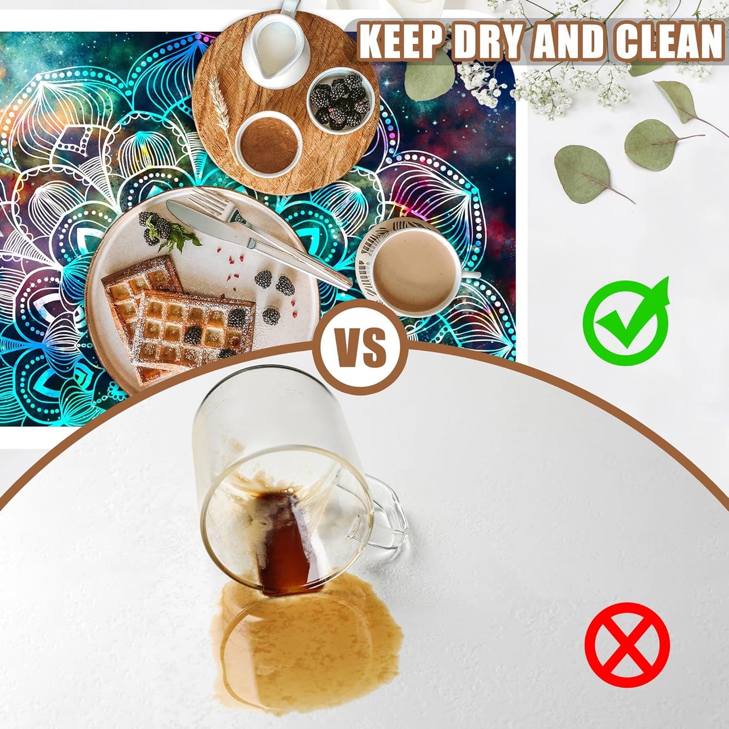 Abstract Mandala Galaxy Star Dish Drying Mat for Kitchen Counter Coffee Mat Hide Stain Absorbent Rubber Backed Dish Drainer Rack Pad Espresso Machine Coffee Bar Accessories 15.7 x 23.6 Inch