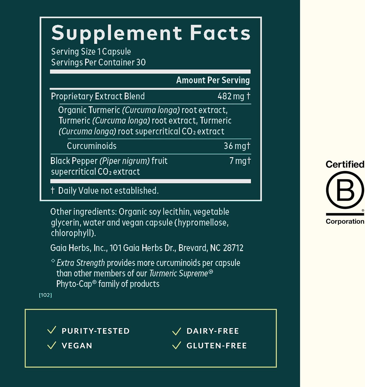 Gaia Herbs Turmeric Supreme Extra Strength - Supports Occasional Swelling from Normal Wear & Tear - with Turmeric Curcumin & Black Pepper - 30 Vegan Liquid Phyto-Capsules (Up to 30-Day Supply)