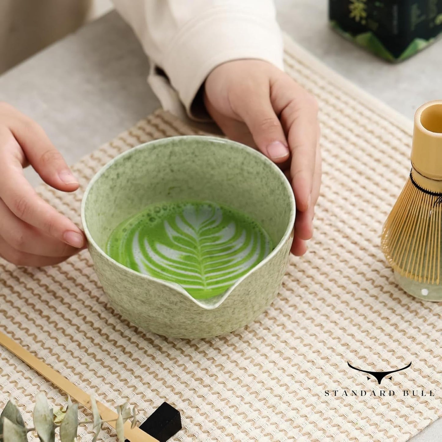 Matcha Whisk Set – Ceramic Bowl, Bamboo Chasen, Chashaku & Holder | Japanese Matcha Kit for Beginners, Traditional Matcha Set for Ceremonial Tea Preparation