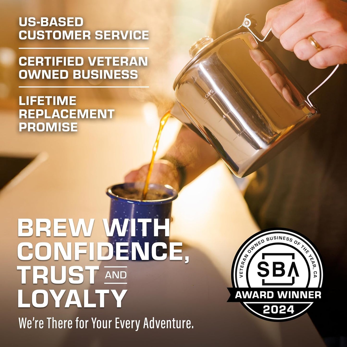 COLETTI Bozeman Percolator Coffee Pot — Coffee Percolator, Camping Coffee Pot – America’s Favorite Percolator – NO Aluminum or Plastic [6 cup]