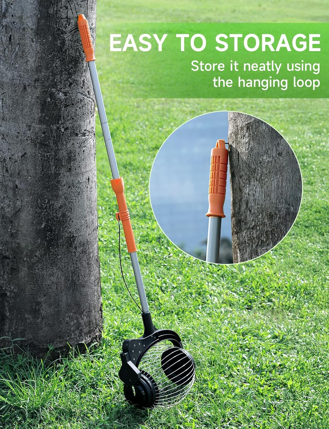 Acorn Picker Upper Roller for Walnuts - Nut Gatherer with 1.8-Gallon Capacity, No-Bend Emptying Design，Suitable for 1.2"-3.6" Walnuts,Chestnuts, Fallen Apples & Tennis Balls