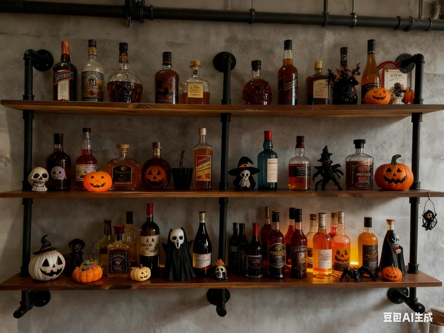 Industrial Pipe Wall Shelves Pipe Shelving,Natural Wood 60 Inches Long Walnut Floating Shelves for Wall Farmhouse Pipe Book Shelves for Kitchen,Living Room, Bar Shelving