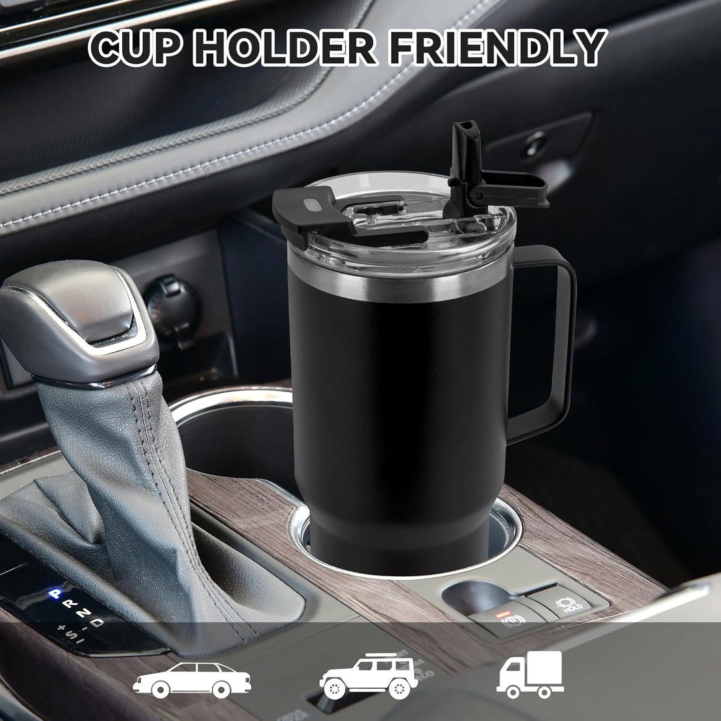 HASLE OUTFITTERS 30oz Tumbler Bulk with Handle, Insulated Travel Coffee Mug Set with Handle Leak-Proof Double Wall Stainless Steel Vacuum Tumblers Pack Metal Cup for Hot and Cold Drink