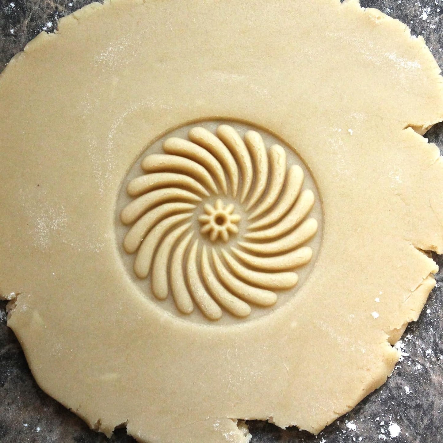 Wood Cookie Stamp, 2.5 Inch (Pinwheel Flower CS-045)
