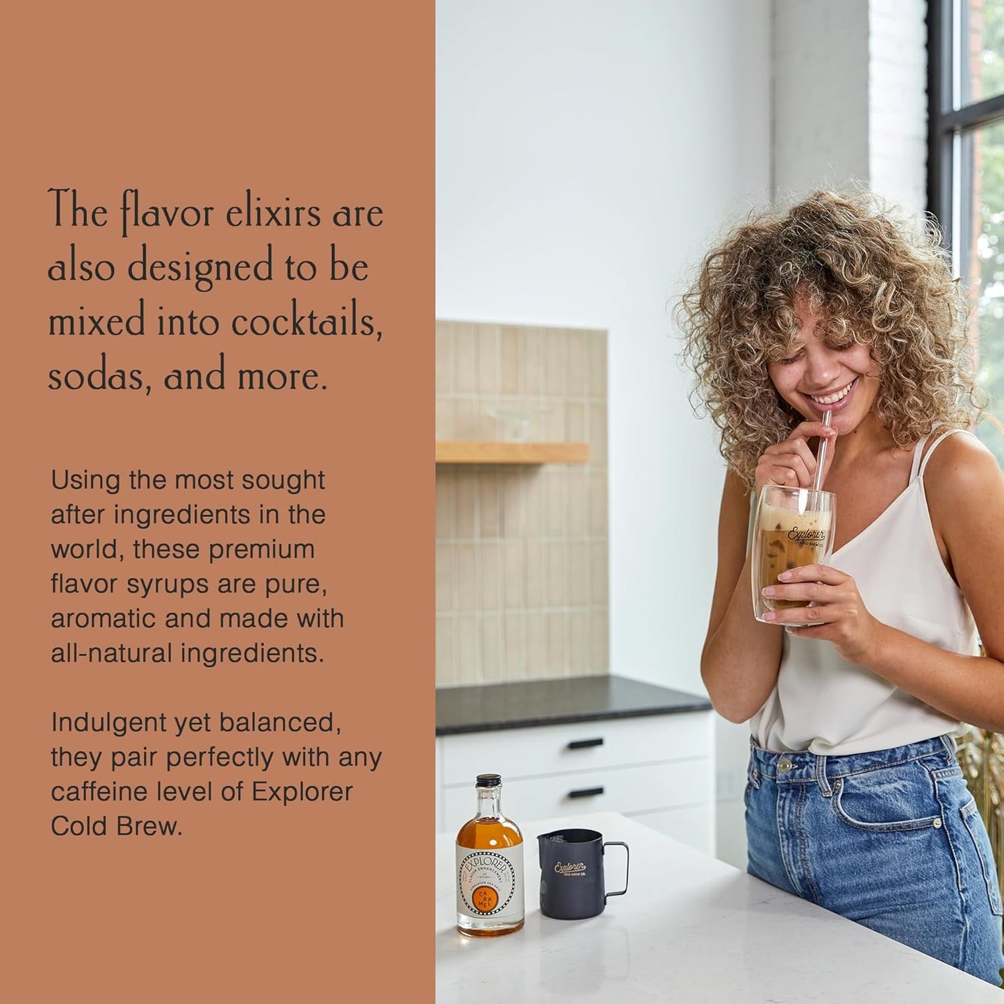 Explorer Vanilla Coffee Syrup Flavor, All Natural Gluten Free Flavoring for Drinks, Lattes, Cocktails & Shakes, 12.7 fl oz