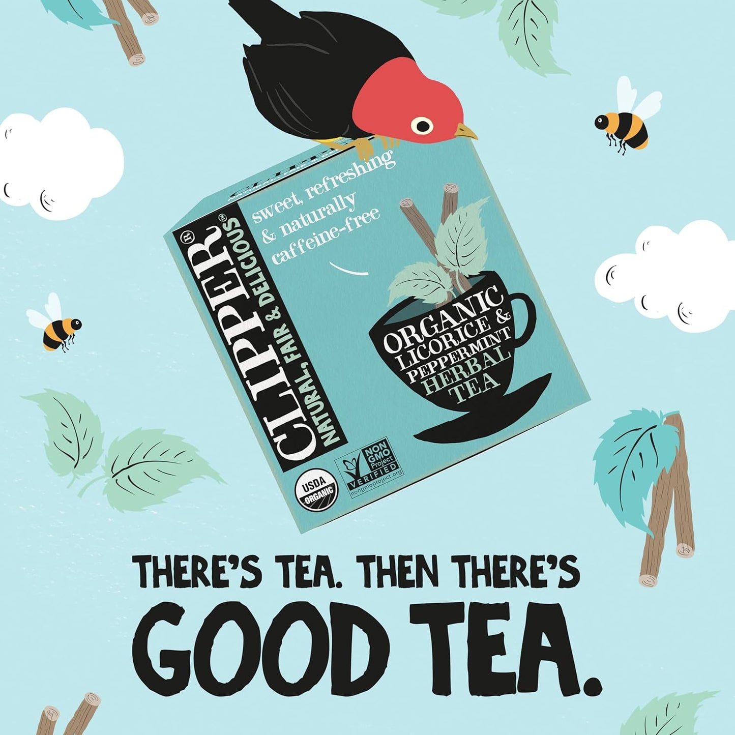 Clipper Tea Peppermint & Licorice Teabags – Caffeine Free, USDA Organic, Great Hot or Iced – Sweet, Refreshing, Natural, Fair & Delicious Sweet – 50 Tea Bags