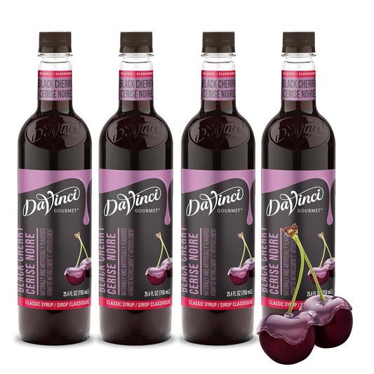 DaVinci Gourmet Classic Black Cherry Syrup, 25.4 Fluid Ounces (Pack of 4)