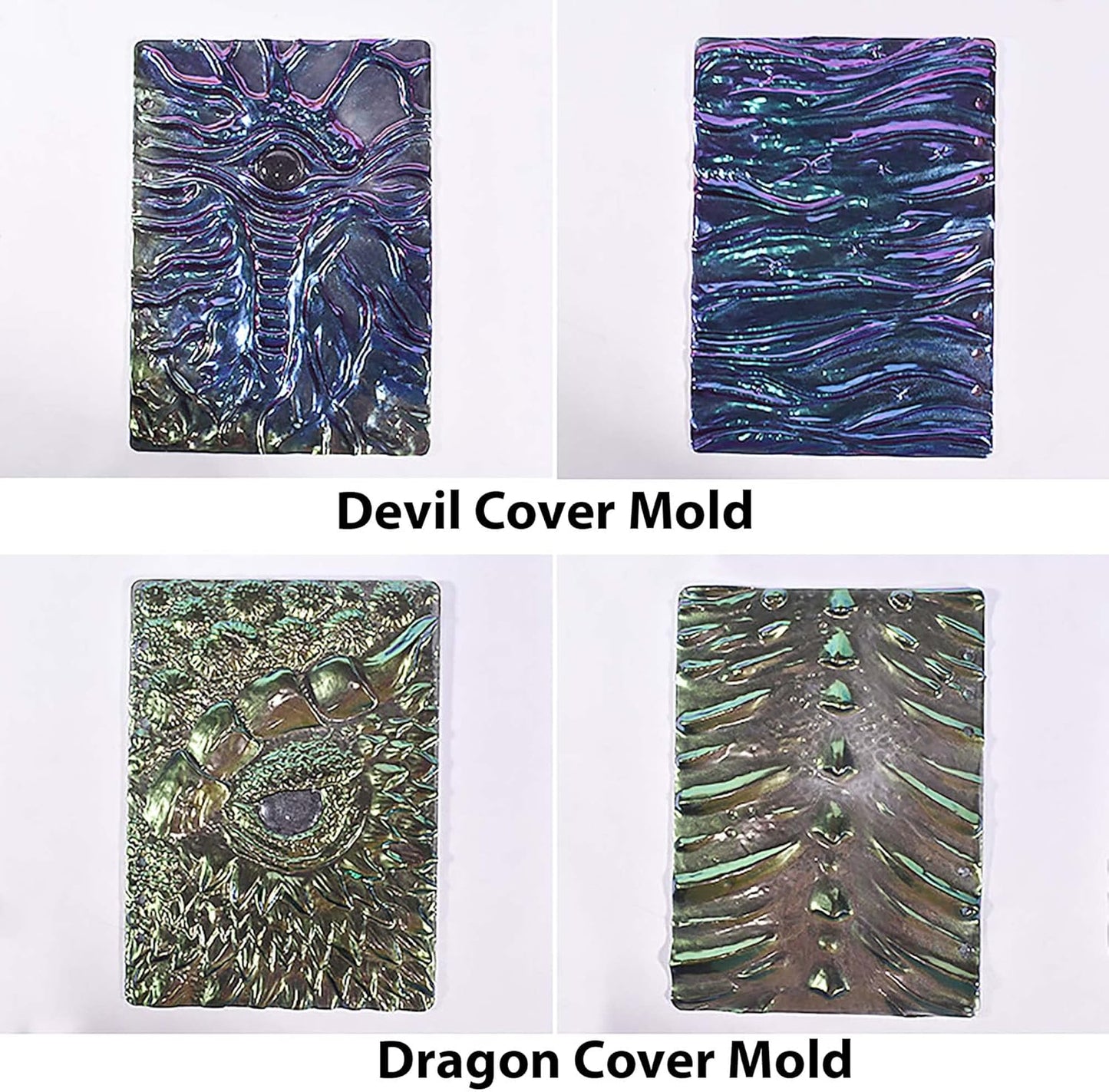 2 Set Cover Mold Dragon Resin Eye Devil Table Decoration Flower 3D Chocolate Silicone for Candle