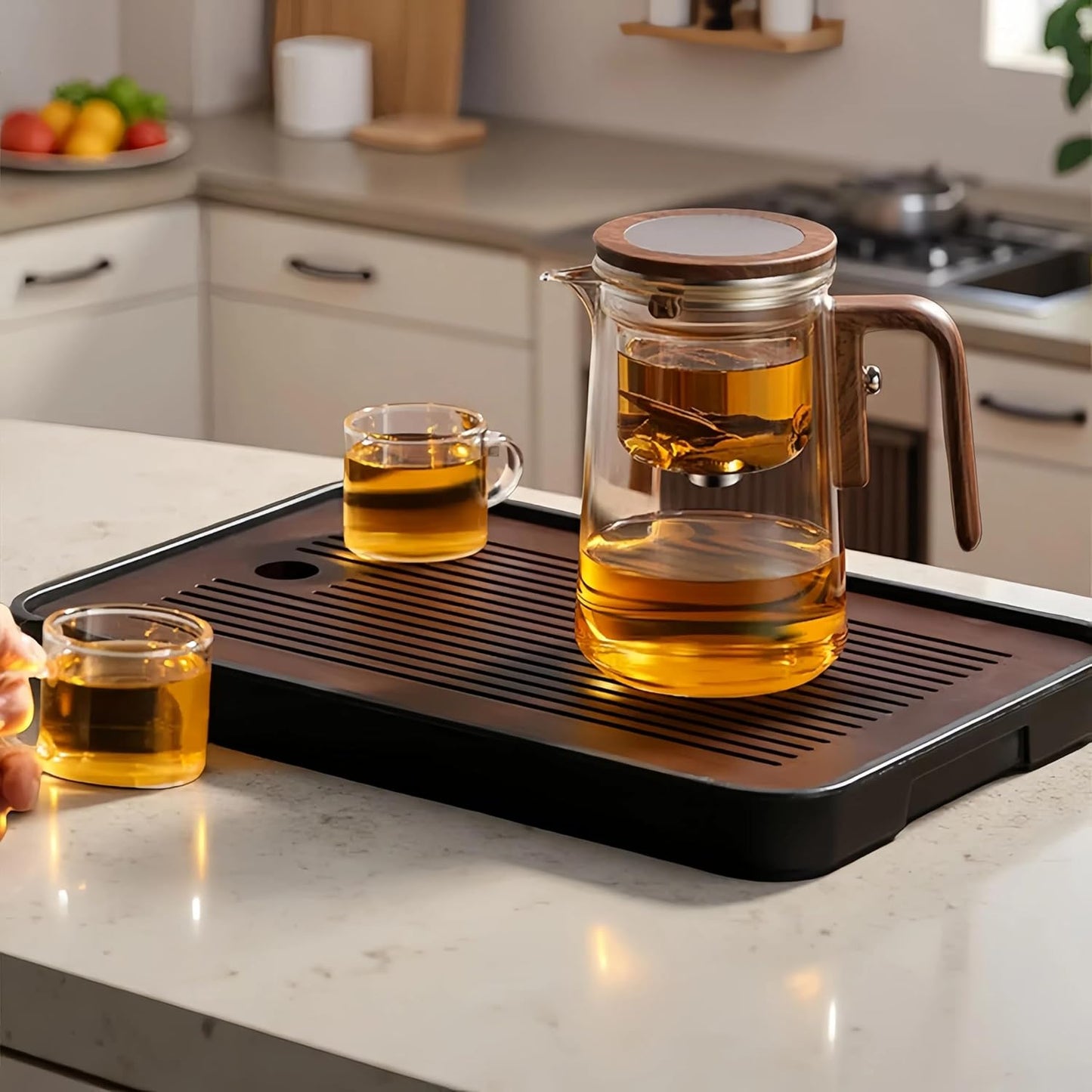 Enchanti Tea Pot, Creative Witchcraft Magic Glass Teapot, Detachable Loose Tea Glass Tea Infuser, Ideal for Tea Steeper-34oz (approx. 1000 ml)