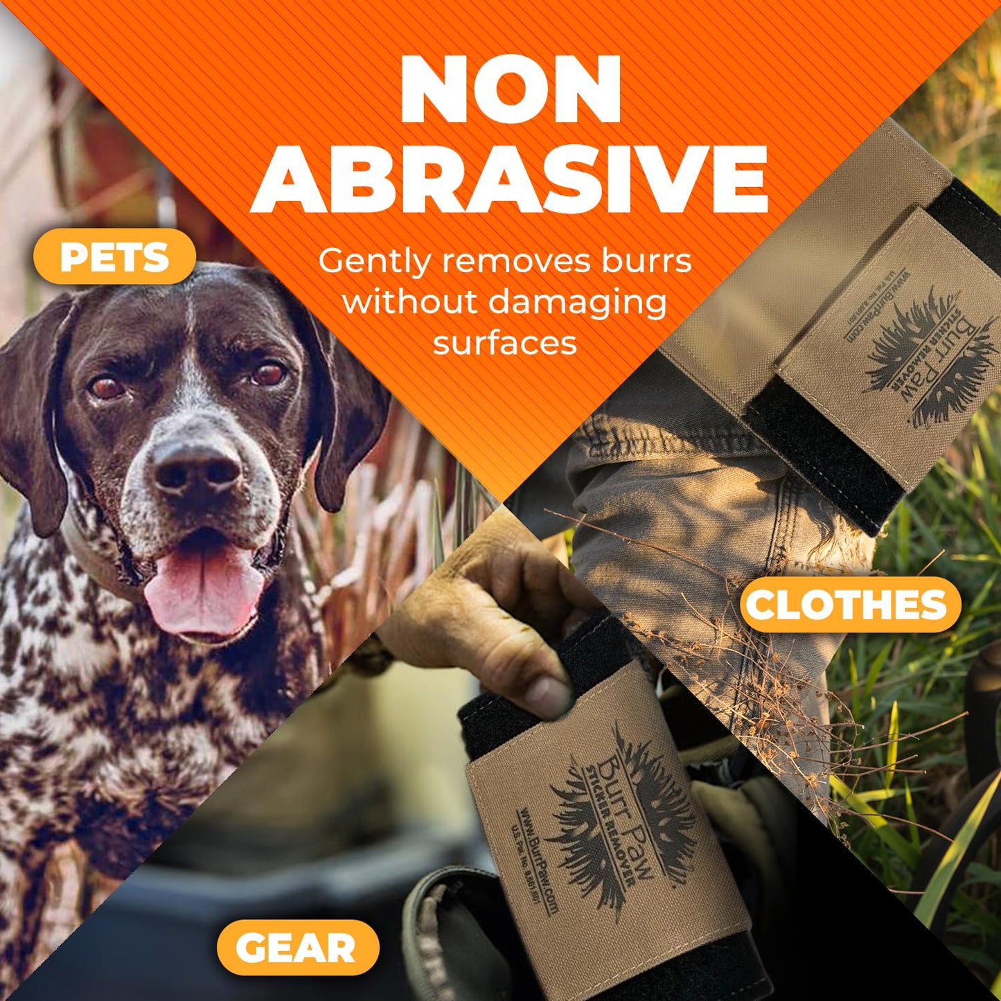 Burr Removal Tool for Dogs, Clothes, Horses and Hunting Gear - Multi-Purpose Deburring Accessory for Removing Sticky Burrs (Tan)