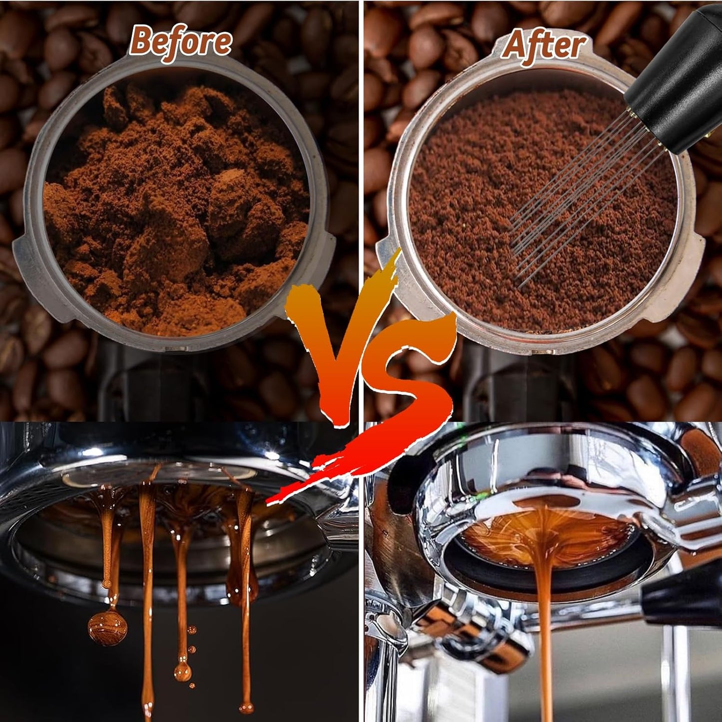 53mm Espresso Tamper Set, 22Pcs Espresso Accessories Kit, Spring Loaded Calibrated Espresso Tamper with WDT Tool, Tamper Mat, Coffee Stirrer, Frothing Pitcher, Latte Art Pen and 16 Decorative Stencils