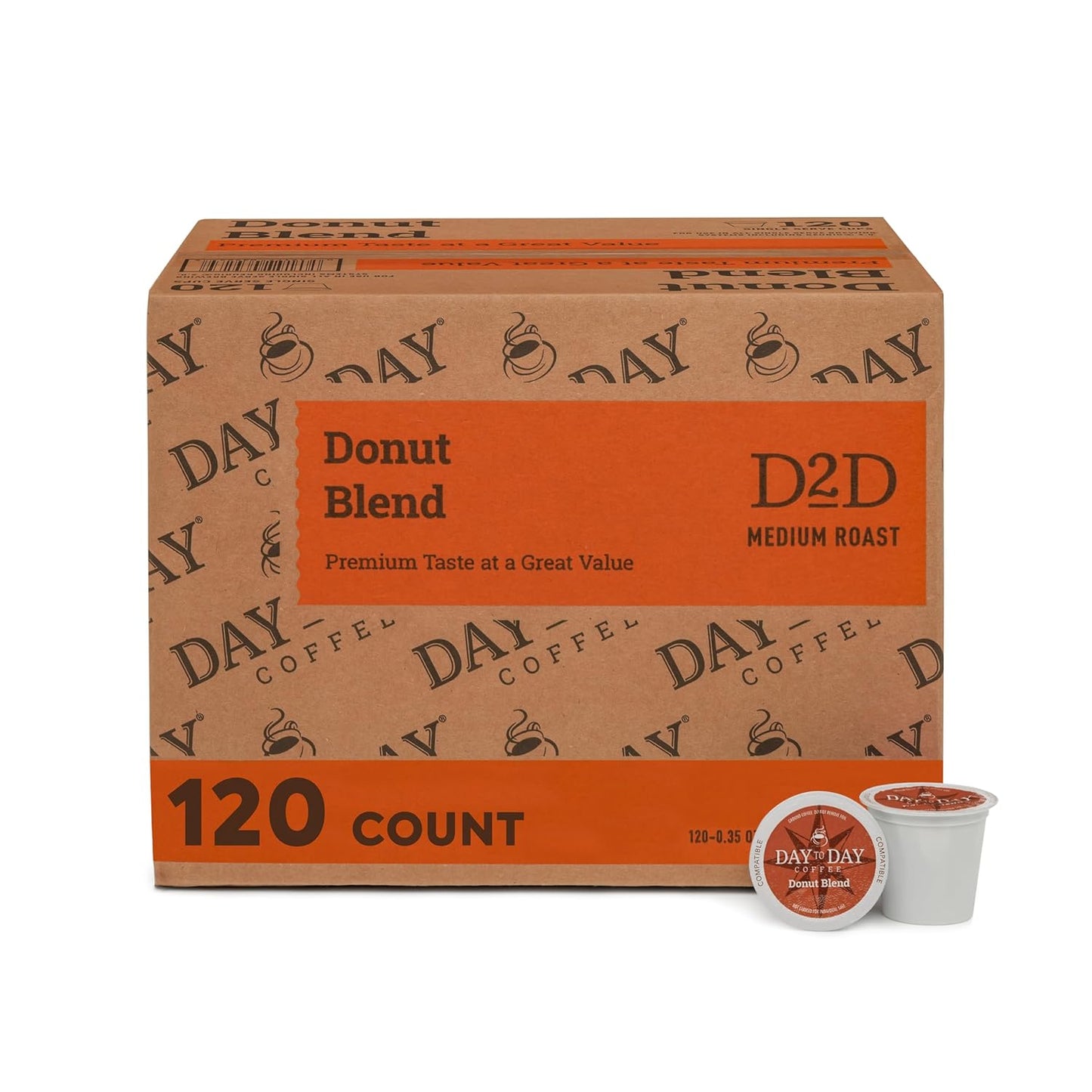 Day To Day 120-Count Donut Blend, Medium Roast Single Serve Coffee Pods for K-Cup Keurig Brewers