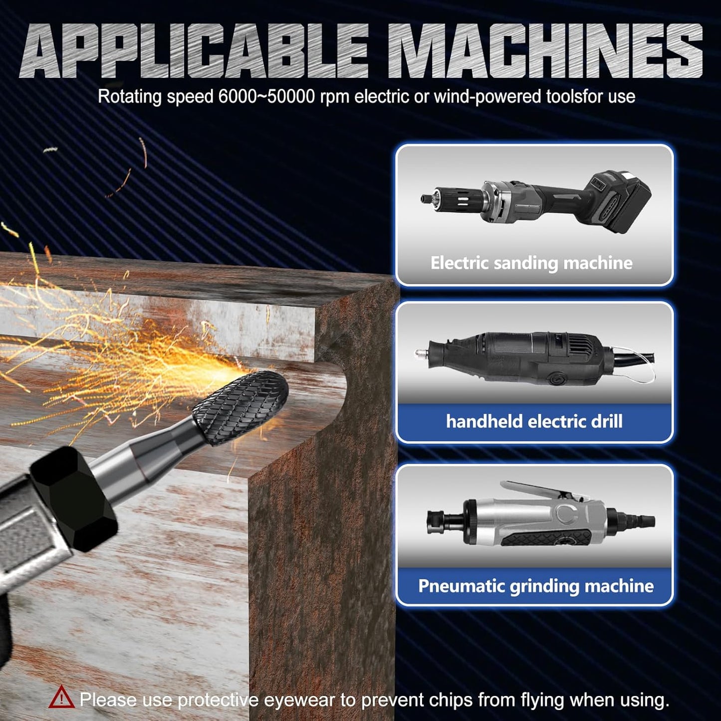 CATITO Ellipse Die Grinder Bit, Cut Carbide Rotary Burr for Steel, Wood and Metal Working, Engraving, polishing and Cleaning