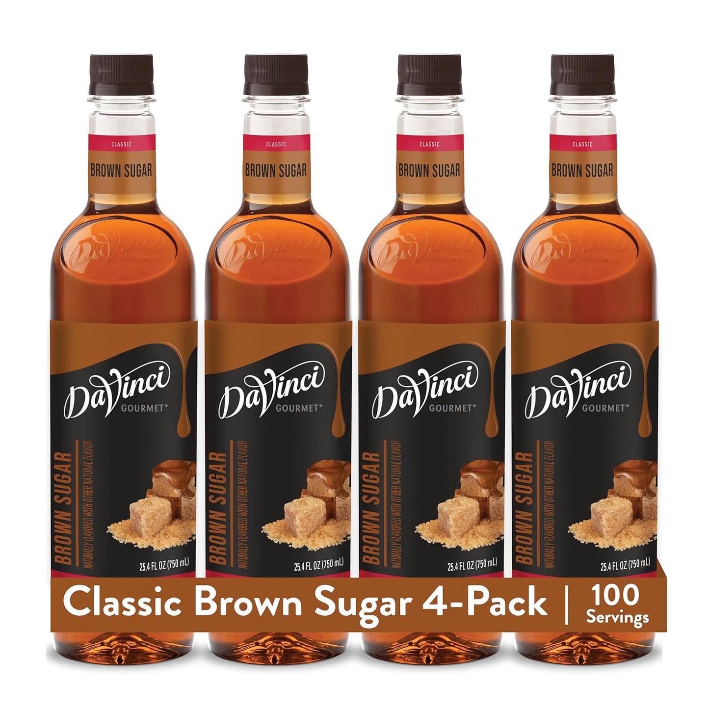 DaVinci Gourmet Brown Sugar Syrup, 25.4 Fluid Ounces (Pack of 4)