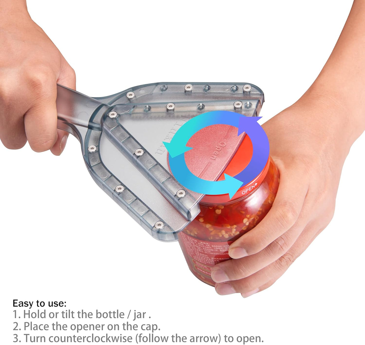 Jar Opener for Weak Hand & Seniors with Arthritis,Easy Twist Off Bottle Caps,Patent | Unique Kitchen Gadgets, Christmas Gifts for Elderly/Women/Men (Red)