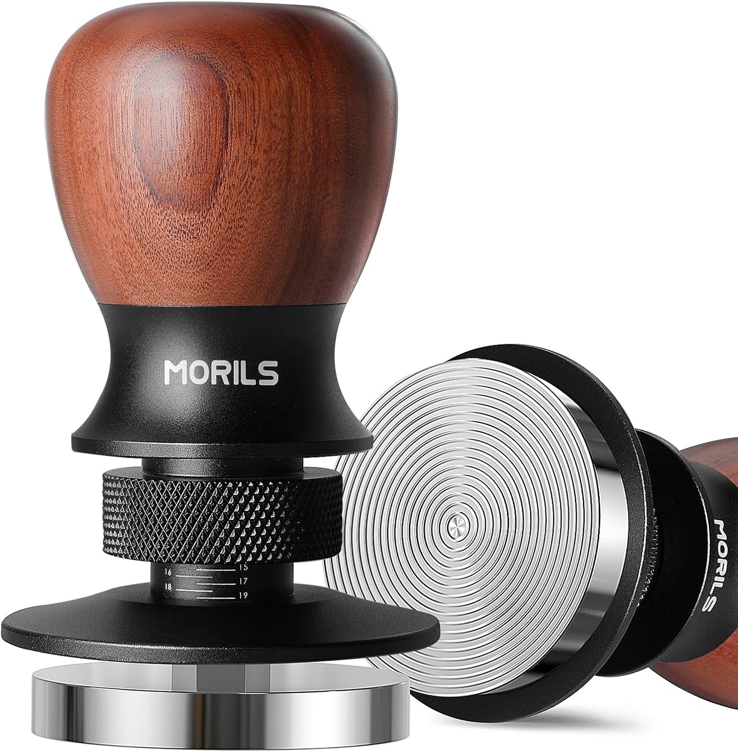 Espresso Tamper 51mm, Coffee Tamper with Spring Loaded Tamper, Adjustable Depth, Stainless Steel Base Espresso Coffee Tamper Fits for All 51mm 52mm Espresso Machine