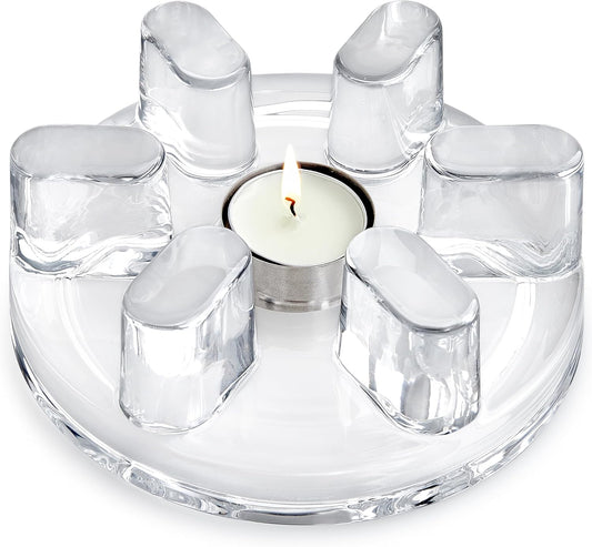 Teabloom Petals Tea Warmer – Elegant Glass Teapot Warmer with Tealight Candle | Universal Fit for Most Teapots | Durable Soda-Lime Glass Design