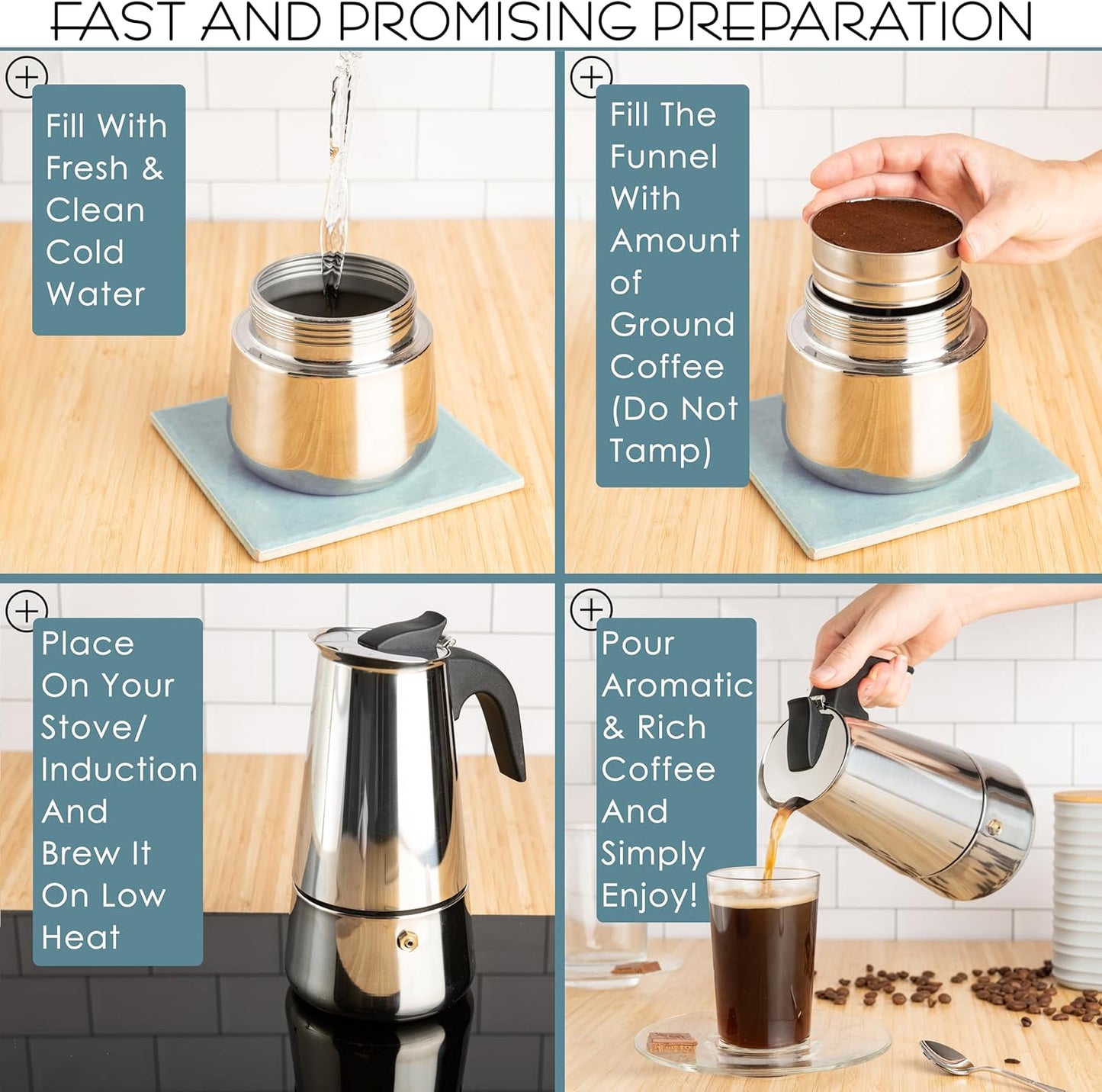 Mixpresso 9 Cup Greca Stovetop Espresso Pot 450ml/15oz, Moka Pot with Coffee Percolator Design, Stainless Steel Stove Top Coffee Maker for Camping or Home Use,Italian Stovetop Espresso Maker