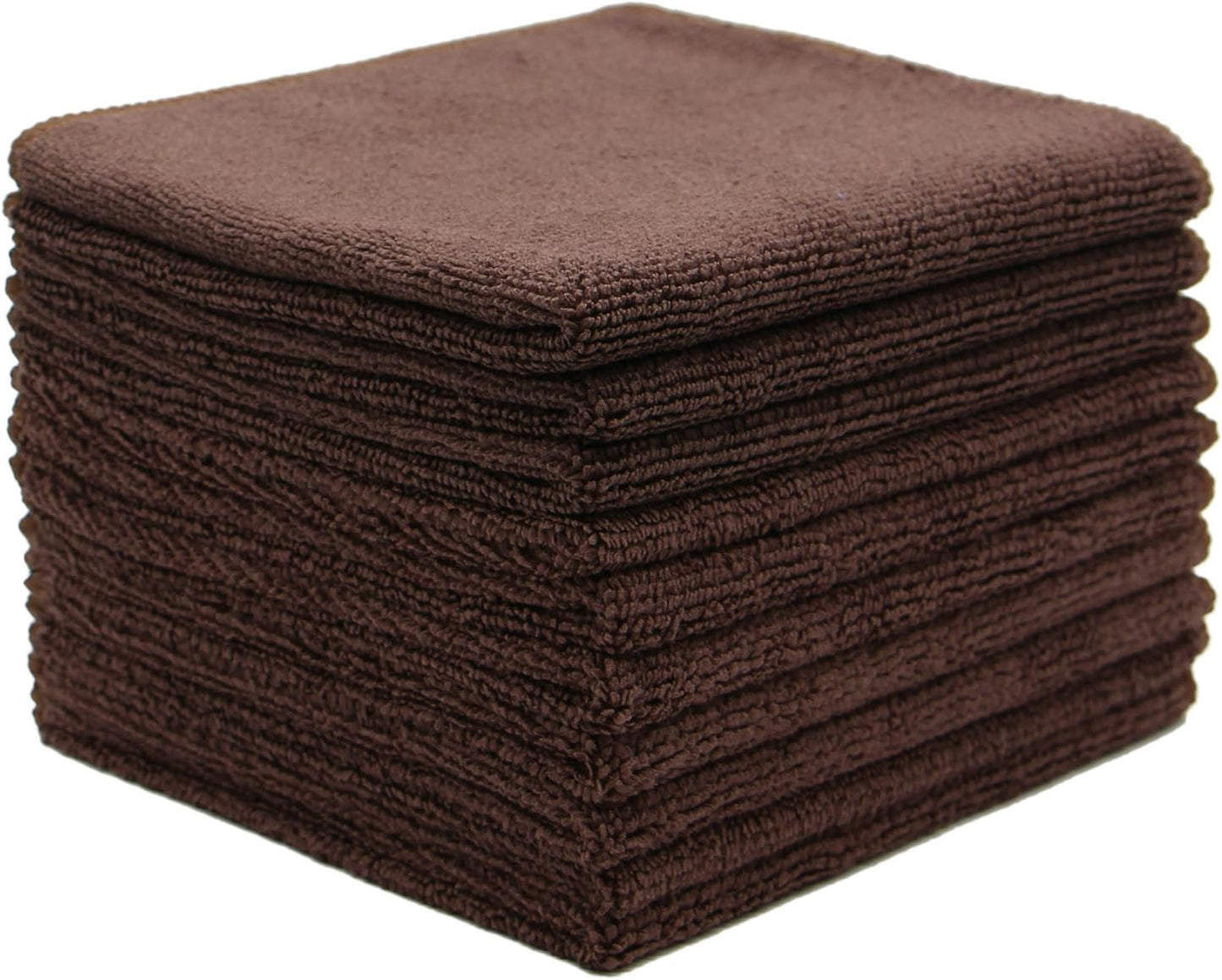 Microfiber Dish Cloths Fast Drying Kitchen Cleaning Cloth Dish Rags Dust Cloths Ultra Absorbent Lint Free Washcloths 12inch x 12inch 10 Pack Brown